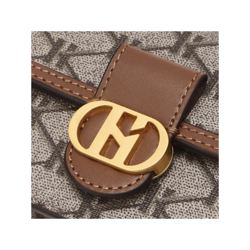 Hazzys (광주신세계)25SS브라운 이니셜패턴 가죽 반지갑 HIWA5E870W1 (Gwangju Shinsegae) 25SS Brown