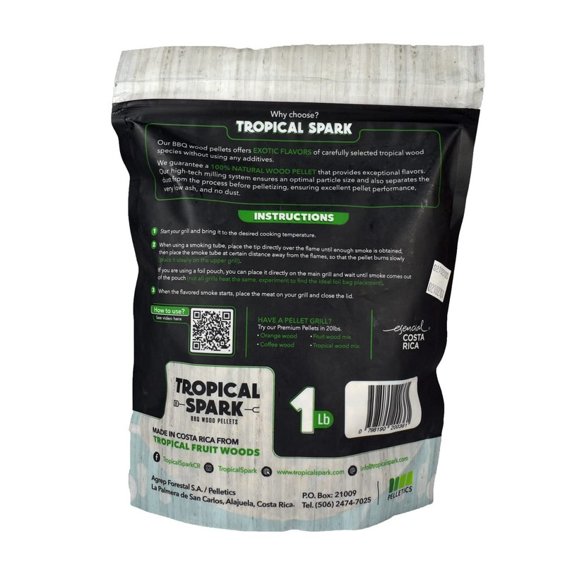 Tropical Spark Wood Pellets | Perfect for BBQ, Smoking, Grilling,