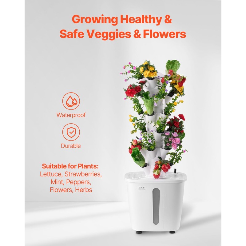 VEVOR Hydroponic Growing System, 30 Pods Vertical 6 Tiers Hydroponic