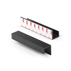 JIASENBAO 10 Pack Adhesive Cabinet Handles Black 4-1/3" Length(Cover 3.78" Hole Center) Finger Pulls Stick on Cabinet Pulls Decorative Kitchen Drawer Dresser Cupboard Bathroom Vanity Cabinet Hardware