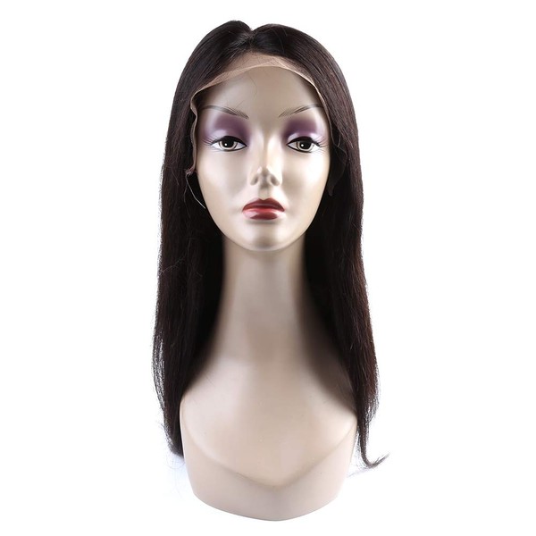 ELIHAIR Straight Wigs Natural Color Virgin Human Hair Full Lace Wigs 130% Density With Brazilian Human Hair For Women (Full Lace Wig, 12 inch)