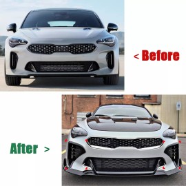 ZTT For 2018~2023+ Kia Stinger Front Bumper Vent Hole Covers Carbon Fiber Style