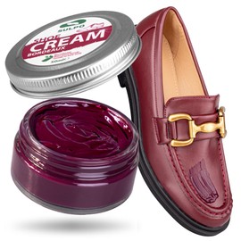 SULPO Black Shoe Cream - Shoe Shine Cream - Leather Cream Leather Balm Smooth Leather - Water-based - Refresh Colour - Leather Care - Real and Faux Leather - 50 ml (Bordeaux)