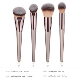 4pcs Professional Makeup Brush Set, Premium Synthetic Foundation Brush Blending Powder Tapered Kabuki Liquid Foundation Makeup Brushes Cosmetics Applicator