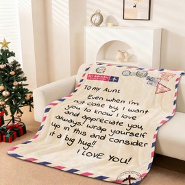 UFOORO Cozy for Aunt, Best Aunt Ever Present from Niece Nephew, to My Aunt Blankets Gifts, Thoughtful Auntie Blanket, for Christmas Birthday, Mother’s Day Holidays55 x70