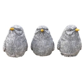 stoneandstyle Stone Figurine Set of 3 Small Birds Cast Stone Frost-Proof Weatherproof