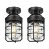Emliviar Black Semi Flush Lights for Entryway, 2-Pack Rustic Light