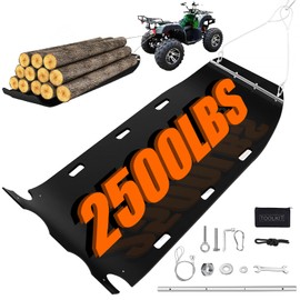 ZFbuhuo 47” x 110” Yard Drag Sled with Pull Cables 1/8 HDPE Thickened Yard Sled Heavy Duty Multipurpose Yard Drag Mat for Hauling Debris, Construction Materials, Logs and Hunting Trophy
