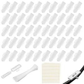 50 Stücke Kabel Beschriftung,Transparent Wiederverwendbaren Kabeletiketten Erkennungsbox mit 100 Nylon Kabelbinder,Wasserdichtes Kabelkennzeichnung für Kennzeichnung und Sortierung von Kabeln Aller Ar