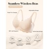 COMFELIE Wireless Bra No Underwire Full Coverage Lace Edge U‑Shape
