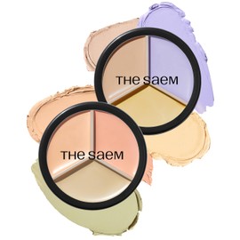 THESAEM THESAEM Cover Perfection Triple Pot Concealer 03 Correct Up Beige + 04 Tone Up Beige - for Fair to Light Skin Tone - 3 Color Full Coverage - Covers Pigmentation and Blemish Spots, Corrects Skin Tone