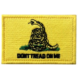 Don't Tread On Me Tactical Embroidered Morale Applique Fastener Hook&Loop Patch - Yellow