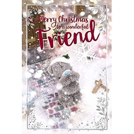 Me To You Bear 3D Holographic Wonderful Friend Christmas Card