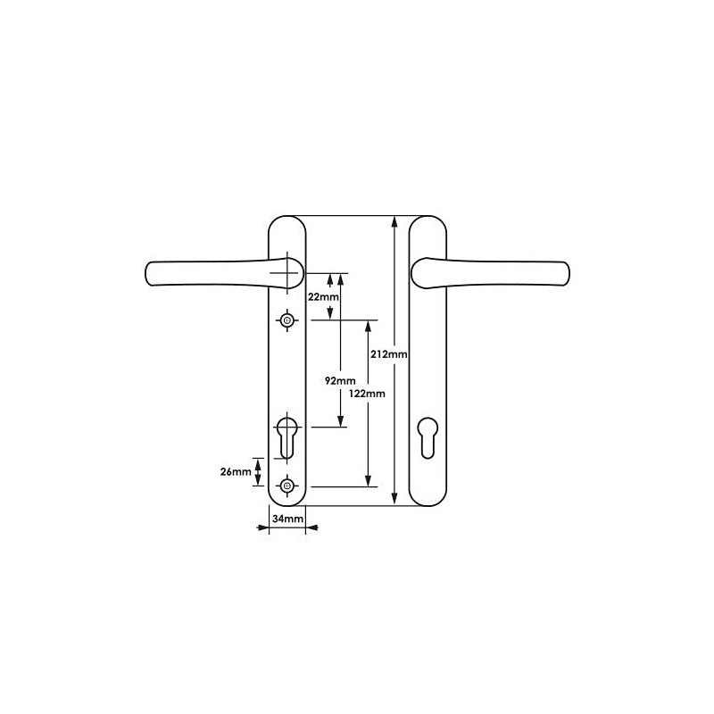  UPVC Door Handles Set - Polished Chrome - Lever/Lever