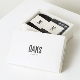 Daks (신세계강남점)DBSS4F921BK 블랙 체크 면혼방 장목양말2종세트 (DBS S4F921BK) Black Check Cotton Blend Ankle Socks 2-Piece Set