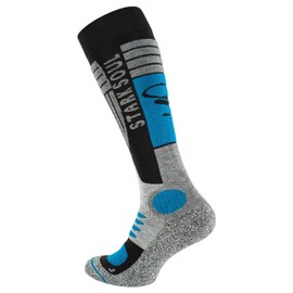 BestSale247 2 Pairs of Women's and Men's Ski Socks Performance Winter Sports with Special Padding, Black-Blue/2 Pairs, 39-42
