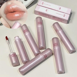 Brillo Labial Líquido Hidratante con Acabado Brillante, Rosa Perlado, 6 Unidades, Fórmula Humectante de Larga Duración