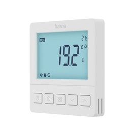 Hama Room Thermostat Underfloor Heating (Radiator Thermostat for Smart Home Underfloor Heating, Programmable, Flush-Mounted, LCD Display, with App, for Android, iOS, Alexa, Google Assistant, Siri)