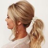 BARTOSI Pearl Hair Ties White Beaded Hair Scrunchies Elastic Ponytail