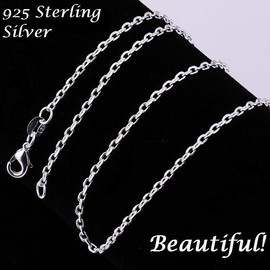 Fashion Jewelry WOLF GRAY charm pendant 22" Sterling Silver plated 925 necklace women female men