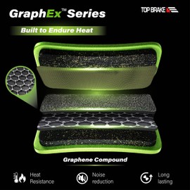 TOP BRAKE Disc Bike Brake Pads Compatible with Shimano 4 Piston Saint BR M810 M820 Deore XT M8020 M8120 Tektro TRP| Graphene Compound, Long-Lasting, Quiet&Smooth| MTB eMTB Downhill Enduro Race| Green