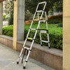 Qimu 5+6 Steps (5.6Ft + 6.6Ft) Aluminium Telescopic A-Frame Ladder