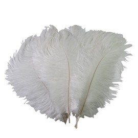 50PCS White Ostrich Feathers Wedding Home Decoration Ostrich Plumes Table Centerpiece Crafts DIY Accessory for School Party