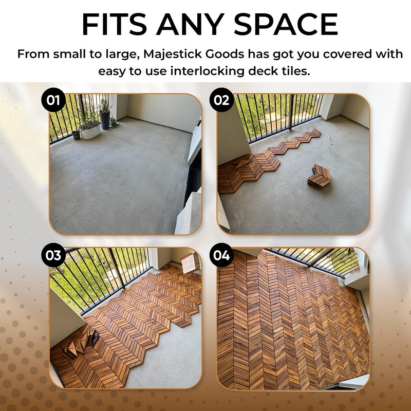 Interlocking Deck Tiles Herringbone 4 Pack Edge Tile - Non-Slip