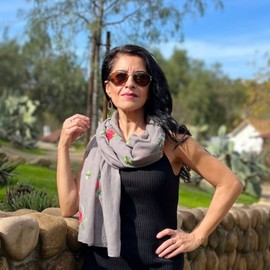 Humble Hilo Embroidered Floral Scarves Elegant Lightweight Colorful Shawl Wrap Scarf for Women (Grey)