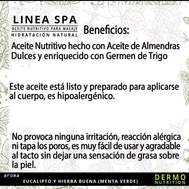 Laferv Aceite Masaje Relax Eucalipto Spearmint 4 Litros Tamaño Spa
