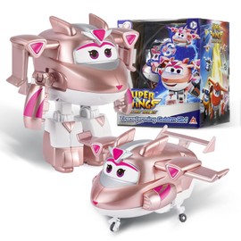 Super Wings Super Wings Transformations-Flugzeug Supercharged Golden Girl, ca. 12,7 cm große Spiel-Figur für Kinder, Spielzeug-Flugzeug und Roboterfigur für 3+ Jahre Alten Jungen Mädchen