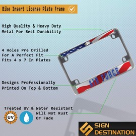 Sign Destination Metal Bike License Plate Frame Iron Horse 4Th Infantry Division Motorcycle Tag Holder Chrome 4 Holes One Frame