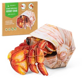 Tapwish 3D Paper Puzzle Educational Toys for Kids Ages 4-8, Preschool DIY Craft Learning Toys, Birthday Gifts for Boys and Girls (Hermit Crab, 79pcs)