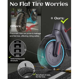 GLDYTIMES 10 inch Solid Rubber Tire, 10x2.125, 50/75-6.1 Tubeless Tyre for Xiaomi M365/Pro 1s/Pro 2, Gotrax G4/Xr/V2 Electric Scooter, 10x2 Puncture-Proof Explosion-Proof Wheel Replacement Blue 1pc