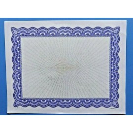 Blank Certificate Paper 8-1/2 x 11 Blue Border 50/Pack