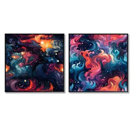 DesignQ oversized Modern Canvas Framed Wall Decor Set - Large Yellow Gorgeous Wall Art - Ethereal Swell - 33"x16" - Multipanel Abstract Framed Canvas Set