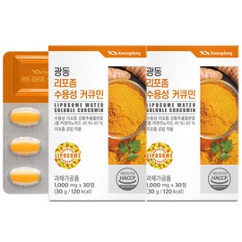 Guangdong liposome water-soluble curcumin turmeric extract 30 tablets (2 units) (2-month supply) / 광동 리포좀 수용성 커큐민 강황추출물 30정 2개(2개월분)