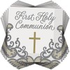 Elegant Gold Cross First Communion Napkins (16cm) - Premium Metallic