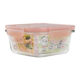 Pearl Metal HB-5957 Storage Container, Square, 9.4 fl oz (290 ml), Includes Heat Resistant Glass Bulb, Dish Plus