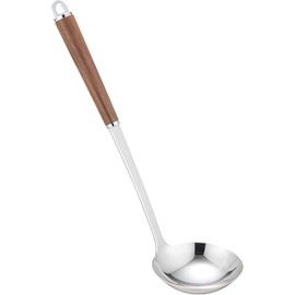 Suncraft WT-01 Ladle, Medium, Made in Japan, Stainless Steel, Woody Time, Natural Wood Handle, Walnut