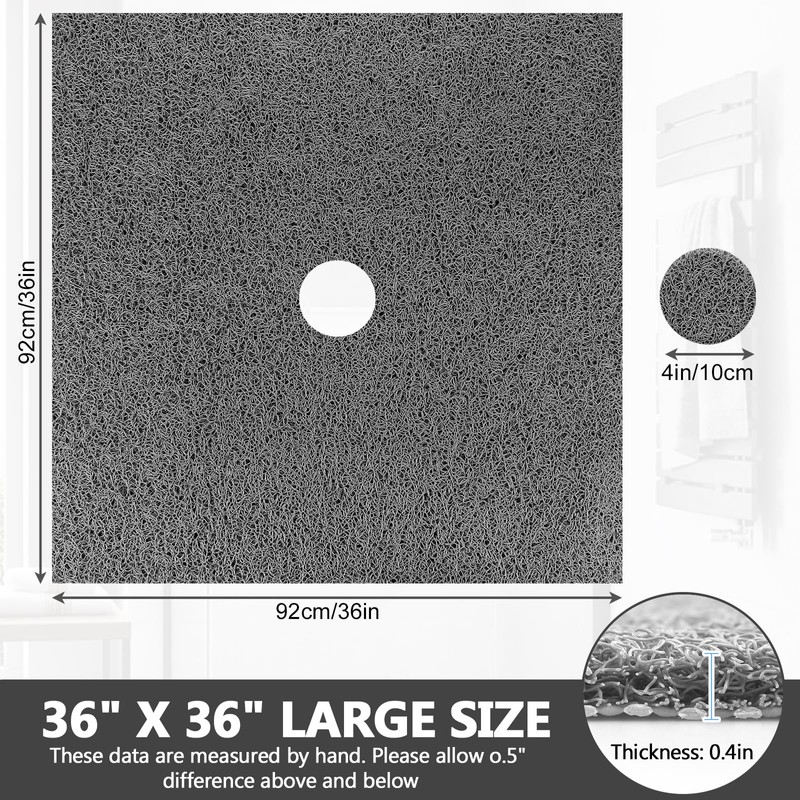 Square Shower Mat Non Slip: 36 x 36 Inch Extra