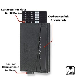 Solo Pelle Leather Slim Wallet with RFID Protection for up to 11 cards, model: Mech Leather, black