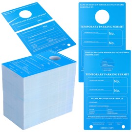 Fuyoooo 300 Pack Temporary Parking Permit Hang tag Parking Permit Tag Adhesive Parking Pass Tags 7.68 x 4.53 Inches Temporary Car Hang tag for Rearview Mirror Windshield