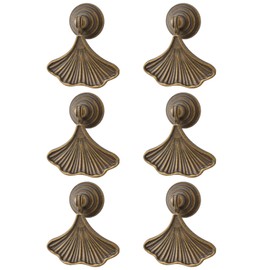 MOROBOR Ginkgo Leaf Shape Knob Handles, 6 PCS Drop Pendant Pull Handle,Hardware Drawer Single Hole Handle for Wardrobe Cupboard Closets Cupboard(Yellow Bronze)