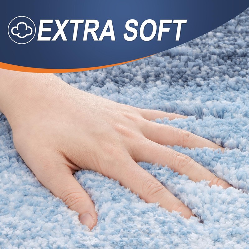 OLANLY 30-inch Round Bathroom Rugs, Extra Soft and Absorbent Microfiber