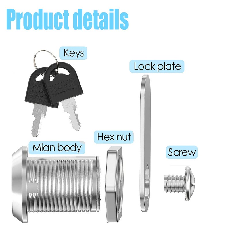 Litensh 4PCS 5/8 Inch Security Mailbox Lock, 16mm Letter Post