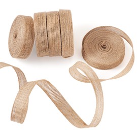 KISSITTY 50 Yards Burlap Jute Ribbon Tan Color Rustic Boho Ribbons Trims 20mm Wide Gift Wrapping Wreath Bow Making Craft Decorative Ribbon for Wedding Party Farmhouse Decor