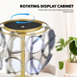 360° Rotating Steel Glasses Holder With Stable Base | Stand Sunglasses Display Rack Eyewear Glasses Holder (Gold)