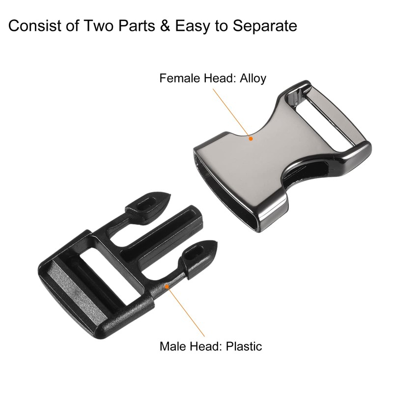 sourcing map Metal Side Release Buckles - 4Pcs 2.5" No