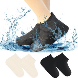 IETWATE 2 Pairs Waterproof Shoe Covers, Thickened Latex Shoe Covers Reusable Waterproof, Men Women Shoe Protector Covers, Portable Waterproof Overshoes, for Outdoor Cycling Hikin (L 38-46)